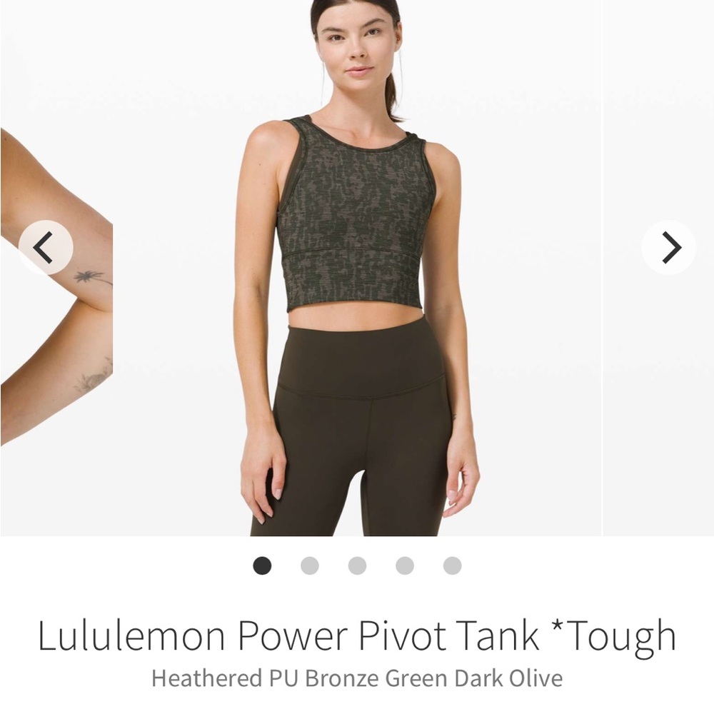 Lululemon power pivot reversible tank size 6